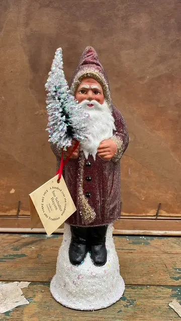 Antique Bordeaux Red Santa Beaded | Ino Schaller 1