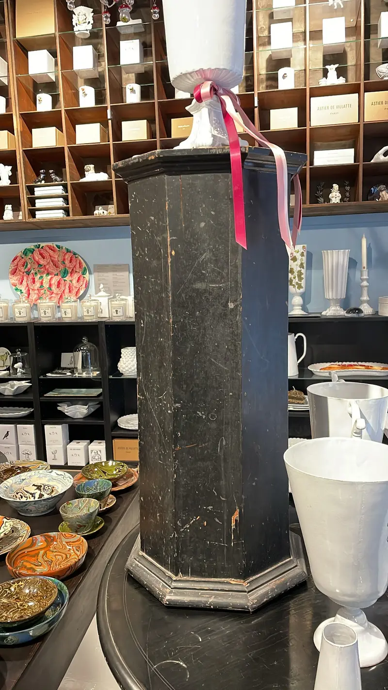 Antique French Blackened Wood Pedestal 1