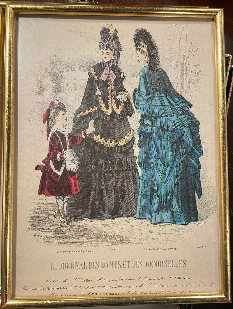 Antique French Fashion Plate # 1 — Le Journal Des Dames Et Des Demoiselles 1