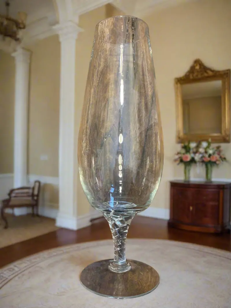 Antique French Glass Vase – Clear 1