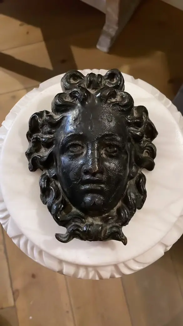 Antique French Louis Xiv Style Cast Iron Mascaron 1