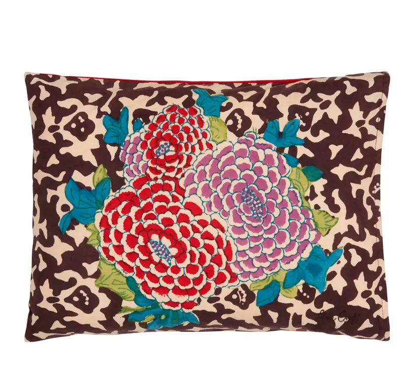 Arabesque Corolla Natural Coffee Cushion | Lisa Corti 1