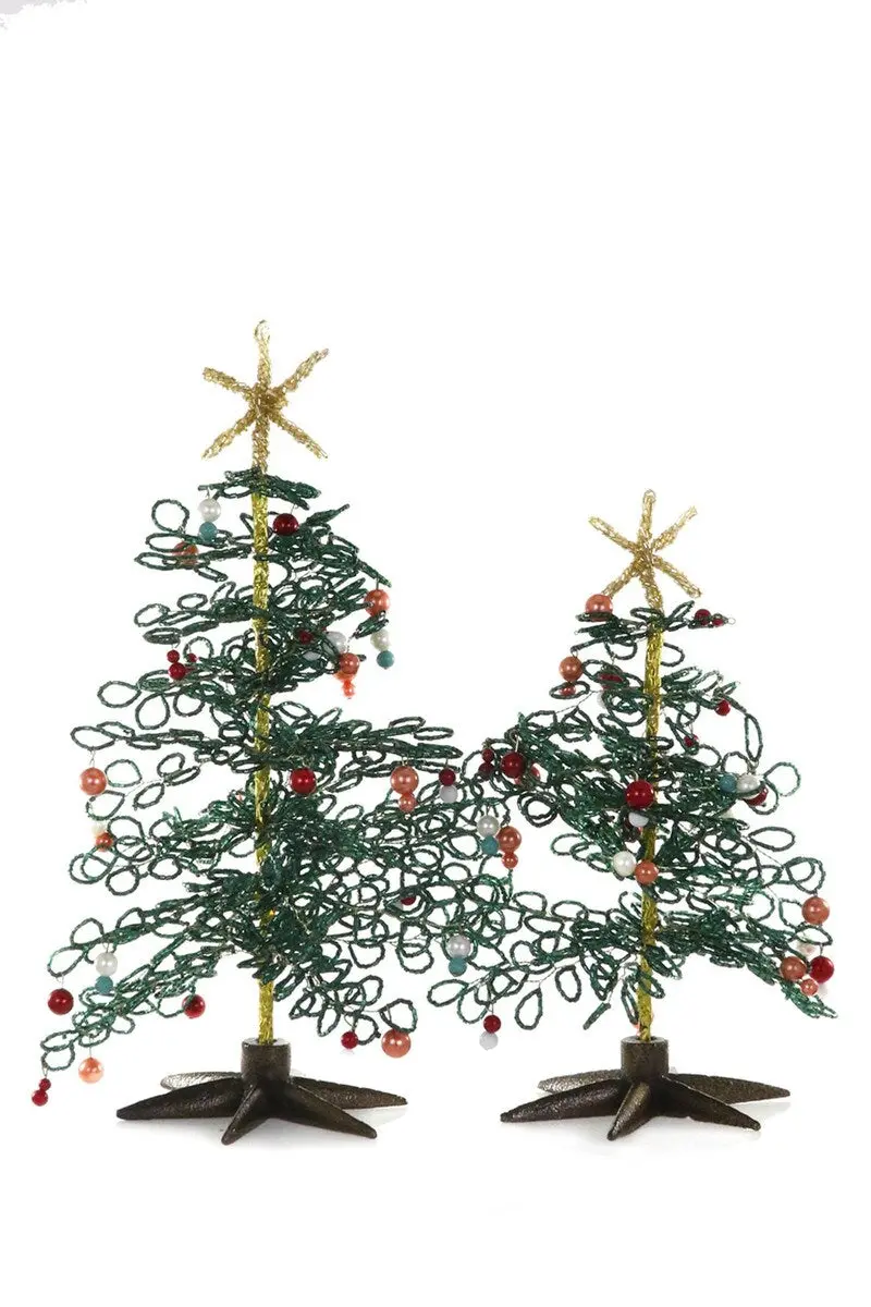 Beaded Christmas Trees – Two Sizes, Three Colors 1