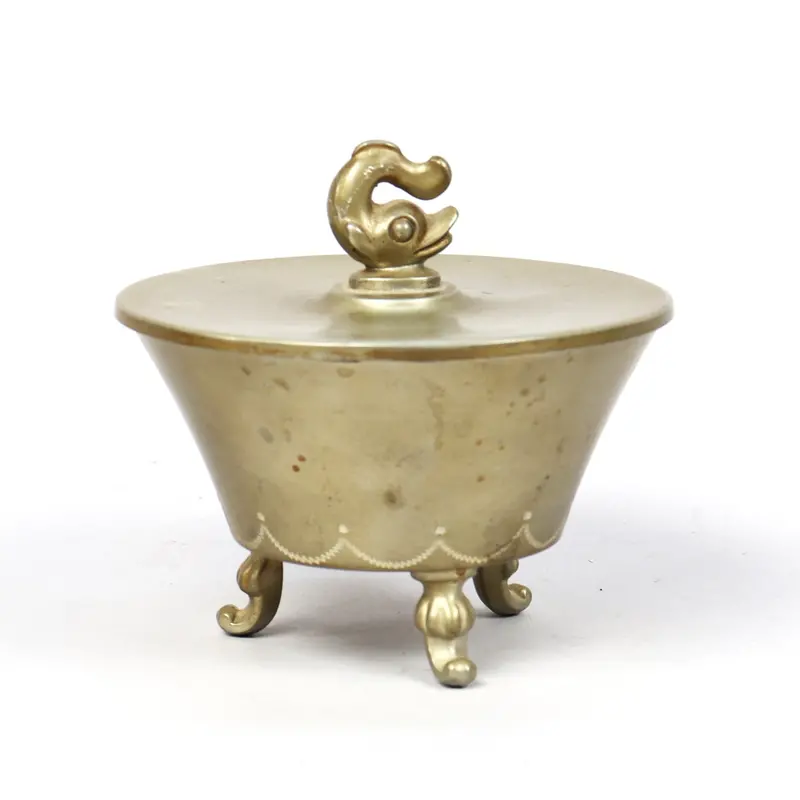 Cg Hallberg Pewter Box With Lid, Sweden Circa 1930 1