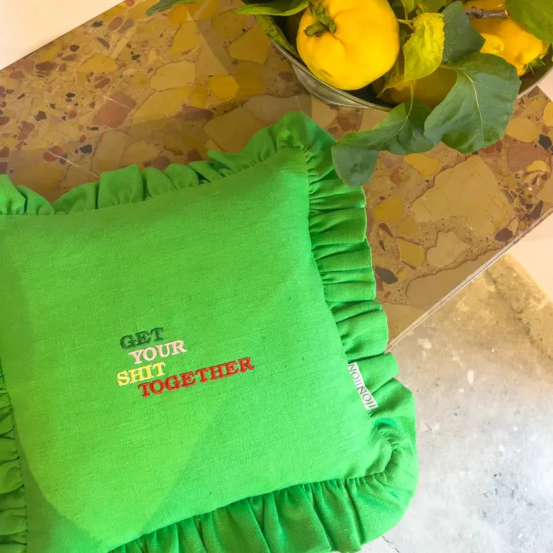 Diana Frill Cushion (Happy Green) - Nojinoji 1
