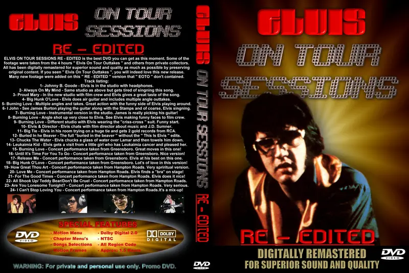 Elvis On Tour Sessions : Re-Edited   Dvd 1