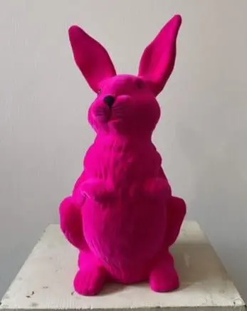 Fuchsia Velvet Large Upright Bunny | Ino Schaller 1