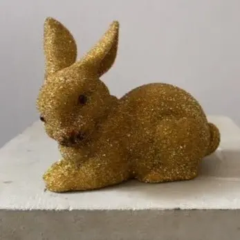 Gold Beaded Small Bunny Lying | Ino Schaller 1