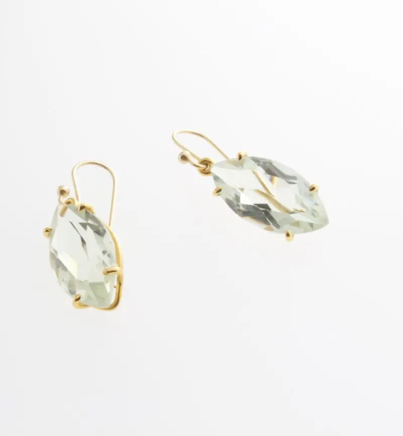 Green Amethyst Faceted Earrings | Mikkel Brøgger 1