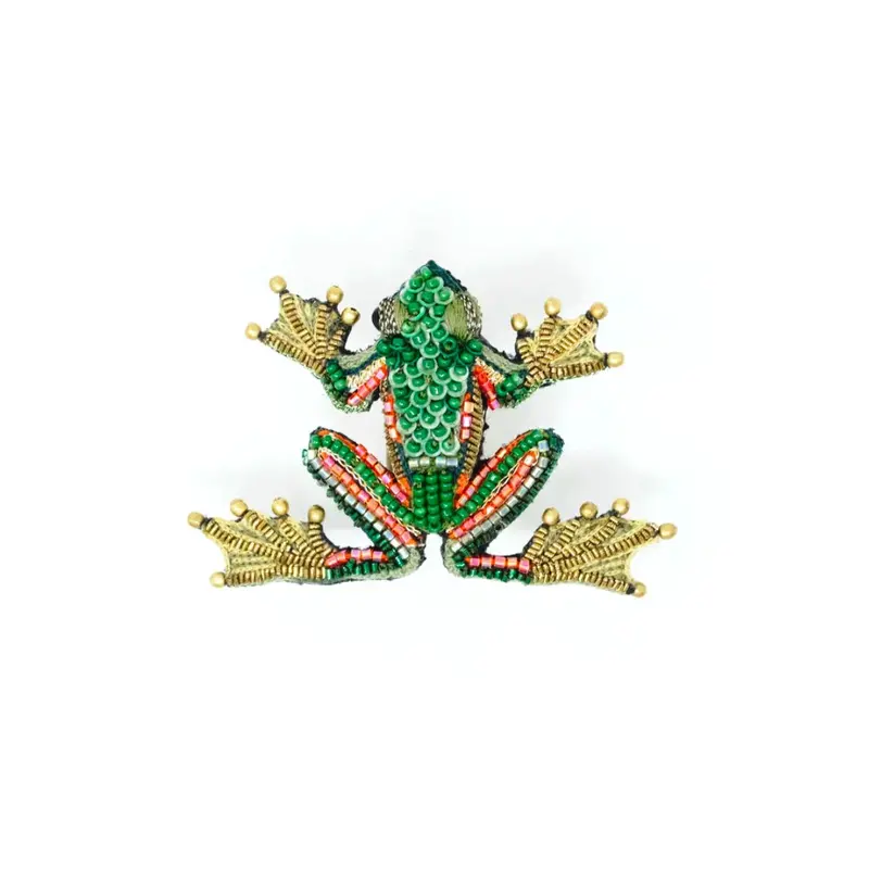 Green Flying Frog Brooch Pin | Trovelore 1