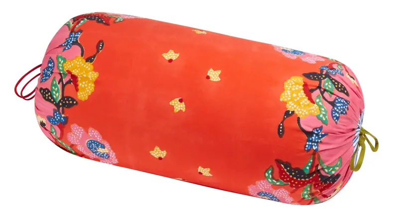 Indonesian Red Rose Bolster Cover | Lisa Corti 1