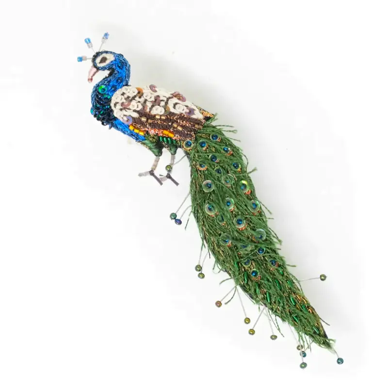 Jewelled Peacock Brooch Pin | Trovelore 1