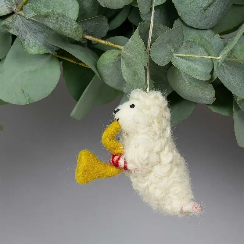 Lamb With Trumpet Ornament | Christmas Ornament 1