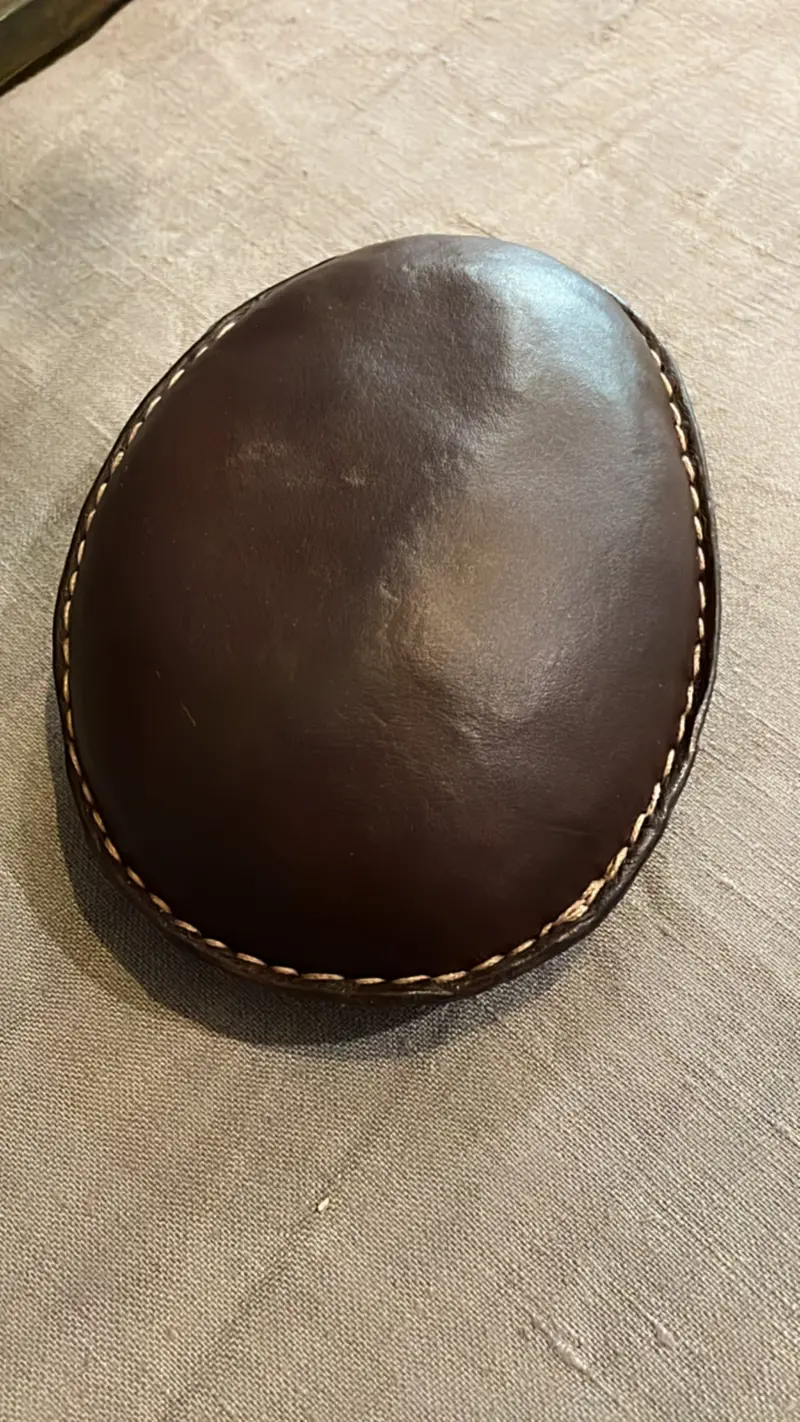 Large Leather Beach Pebble Paperweight #1 1