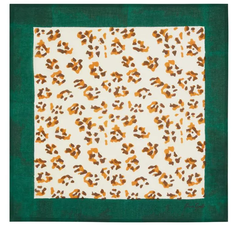 Leopard Stripes Green Napkin | Lisa Corti 1