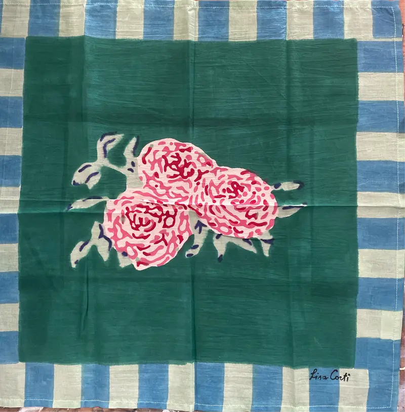 Leopard Stripes Green Napkins | Lisa Corti 1