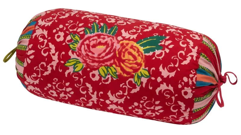 Love Red Flower - Bolster Cushion Cover - Lisa Corti 1