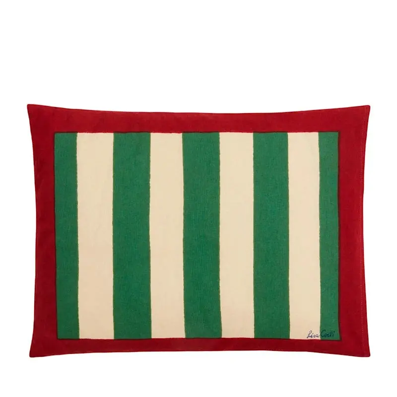 Nizam Stripes Green Natural Cushion | Lisa Corti 1
