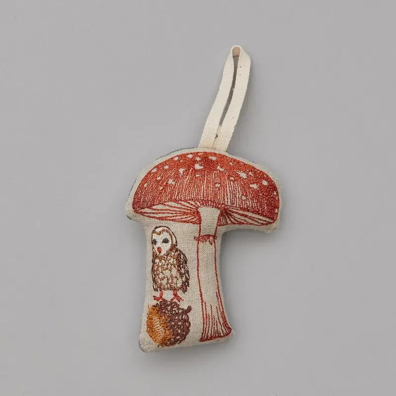 Owl With Mushroom Ornament | Coral & Tusk 1
