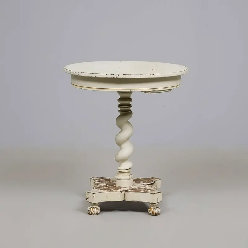 Painted Column Table, 20Th Century, D 64 × H 75 Cm 1