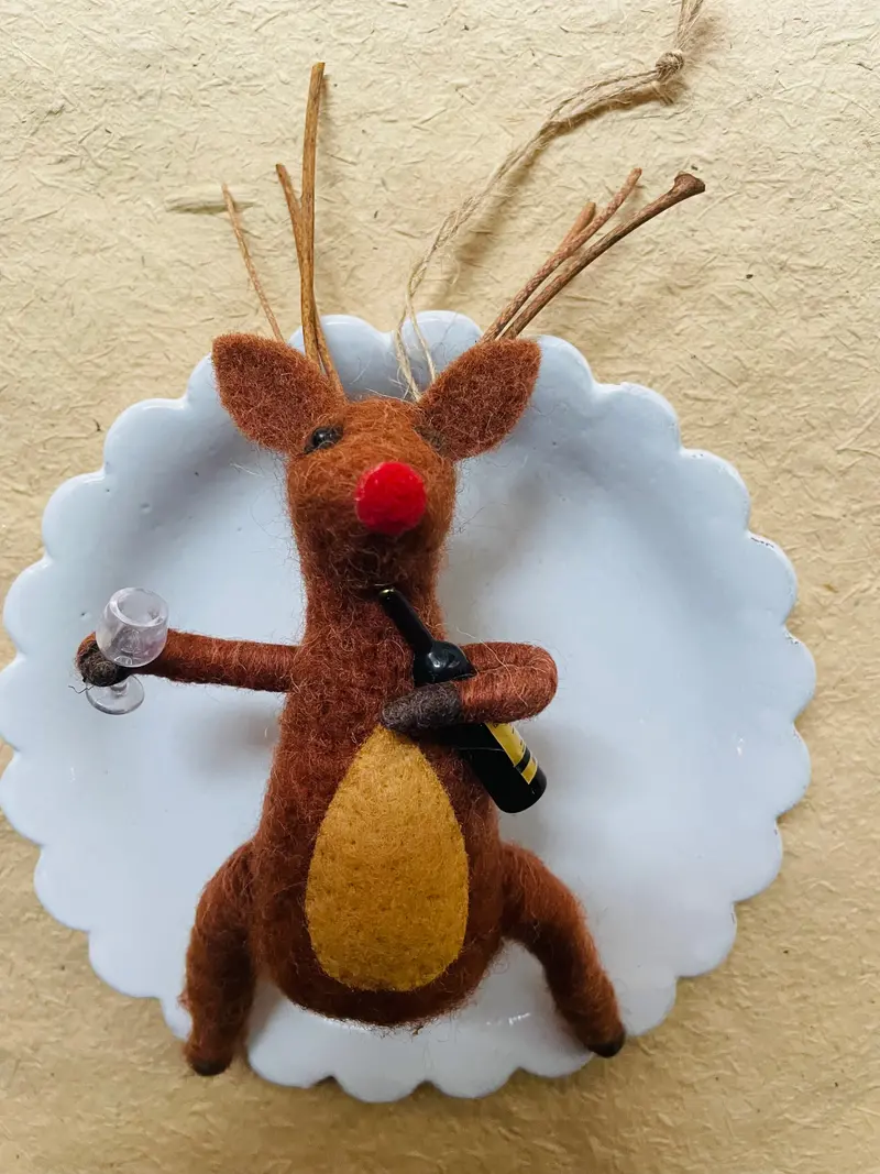 Party Reindeer Christmas Ornament 1