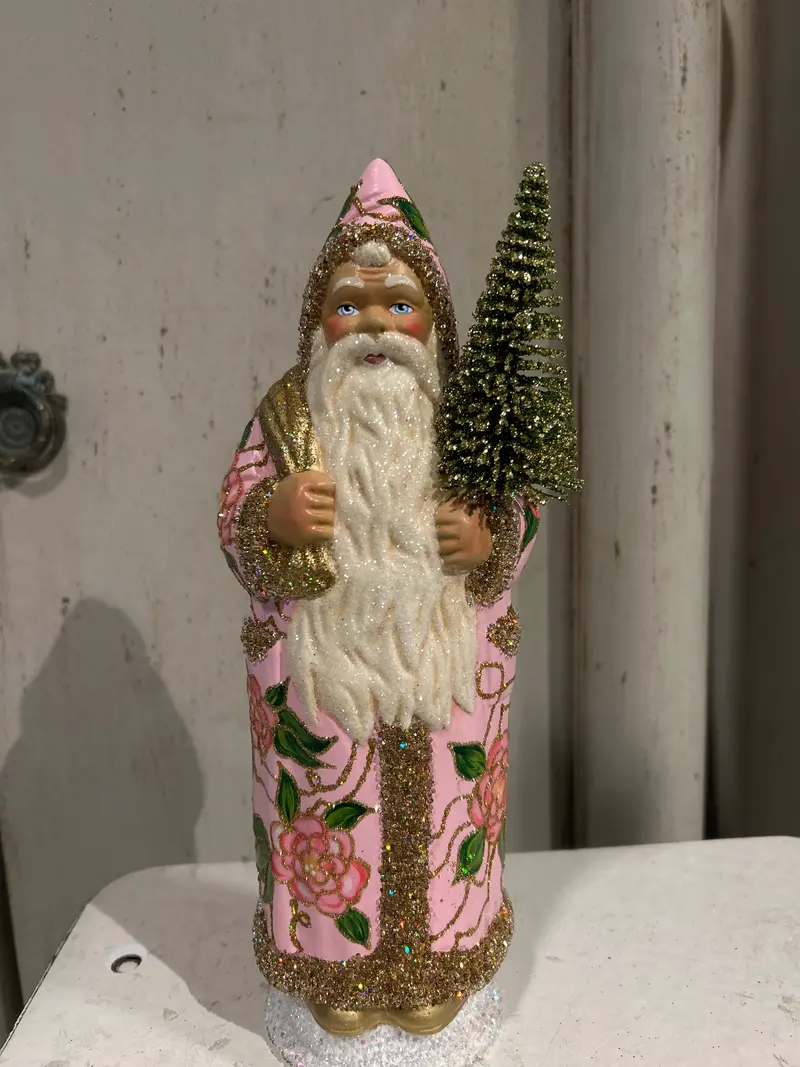Pink Santa With Flower Decoration | Ino Schaller 1