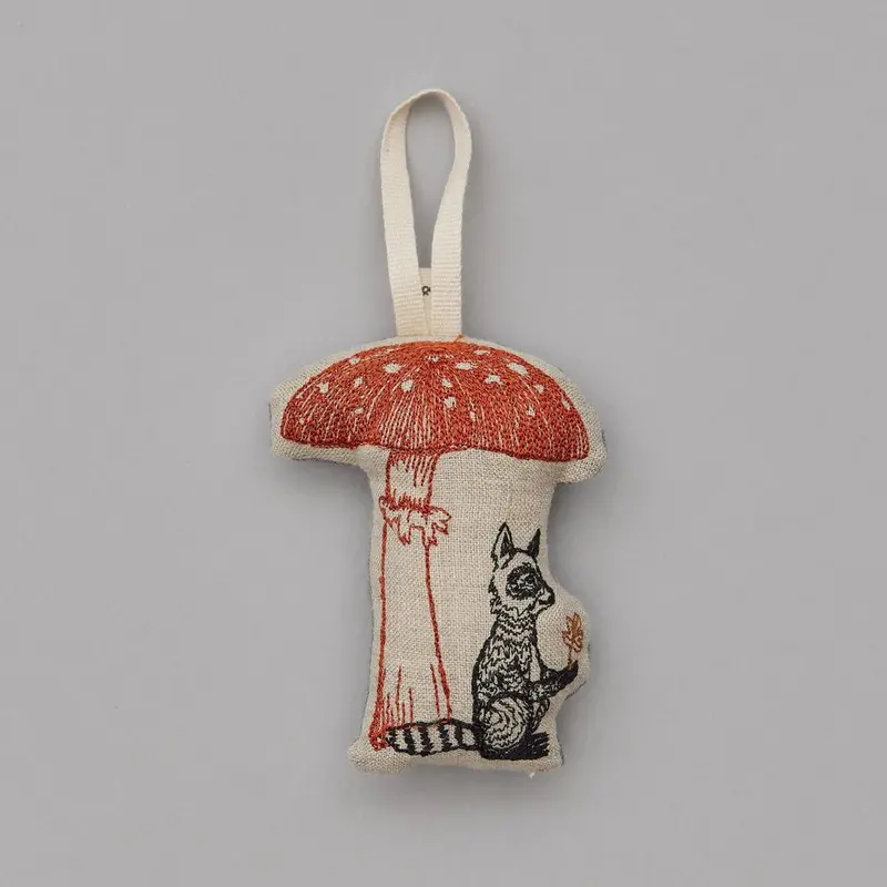 Raccoon With Mushroom Ornament | Coral & Tusk 1