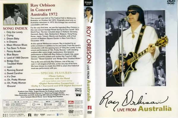 Roy Orbison : Live From Australia 1972  Dvd 1
