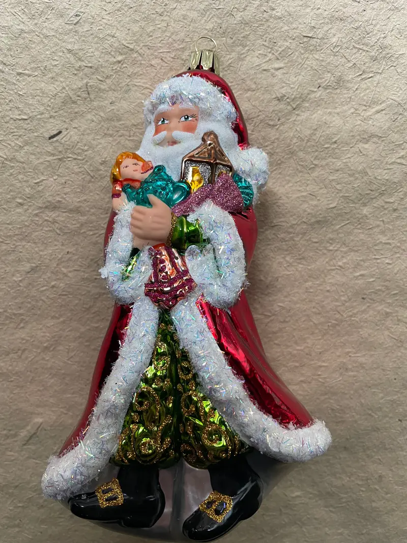 Santa With Doll | Nostalgie Christbaumschmuck 1