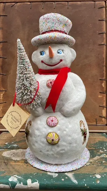 Sugar And Candy Sugarbead Snowman With Sugarbead Tree | Ino Schaller 1