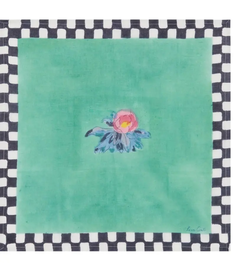 Tiles Green Napkins | Lisa Corti 1