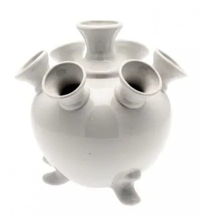 Tulip Vase On Legs White - Small | Heinen Delfts Blauw 1