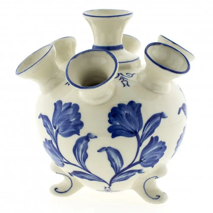 Tulip Vase On Legs With Blue Tulip - Large | Heinen Delfts Blauw 1