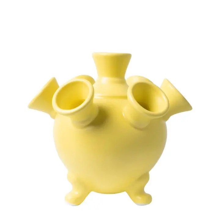 Tulip Vase On Legs Yellow - Large | Heinen Delfts Blauw 1