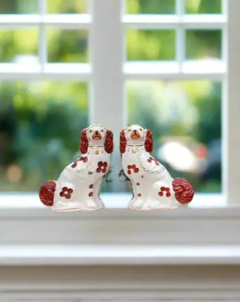 Vintage Pair Of Staffordshire Dogs By Arthur Wood 1