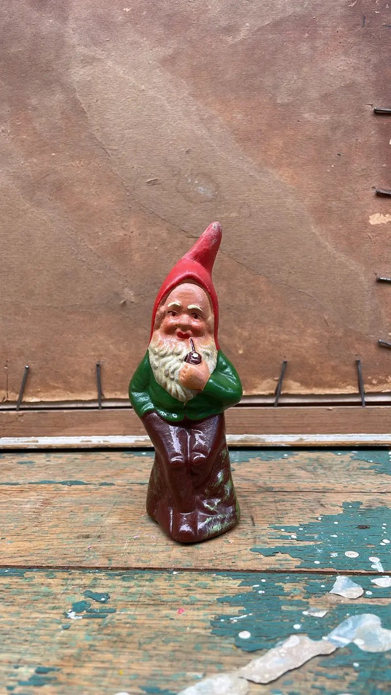 Vintage Scandinavian Tomte Santa Figurine With Pipe | Swedish Jul Decoration 1