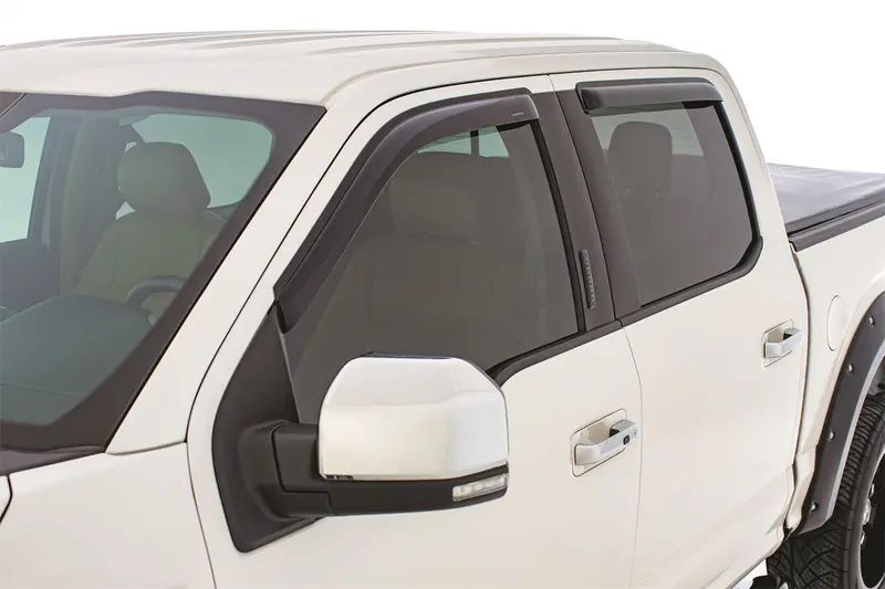 Stampede Tape-Onz Outside-Mount Sidewind Deflector – 4-Piece Smoke Acrylic Design 1